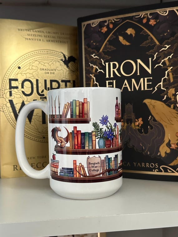 Fourth Wing Mug Fourth Wing Merch Gifts for Book Lovers Basgiath War College Bookstagram Romantasy Fantasy Books Bookish Mug Bookworm Mug