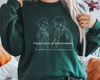 Louisa May Alcott Shirt Jo and Laurie Little Women Sweatshirt Jo March Sisters One Line Art Shirt Dark Academia Light Academia Clothing