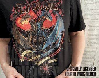Officially Licensed Fly or Die Fourth Wing Shirt Basgiath War College Shirt Fourth Wing Merch Booktok Bookstagram ComfortColors