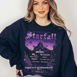 Officially Licensed Starfall Sweatshirt ACOTAR Sarah J Maas Merch Bookish Sweatshirt Velaris Crescent City Throne of Glass