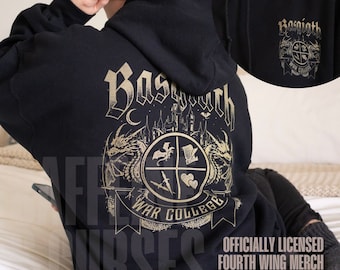 Officieel gelicentieerde Fourth Wing Hoodie Basgiath War College Shirt Fourth Wing Merch Booktok Bookstagram Bookish Merch