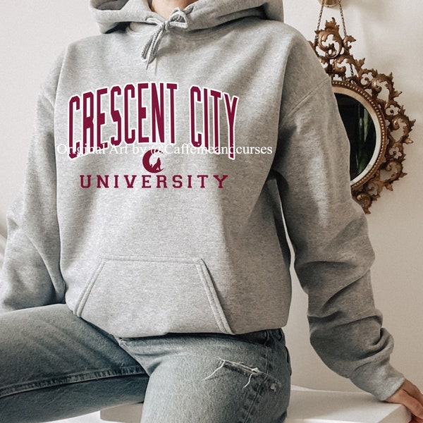 Officially Licensed Crescent City Shirt Sarah J Maas University Hoodie College Sweatshirt Bryce Quinlan Danika Fendyr Bryce and Hunt SJM