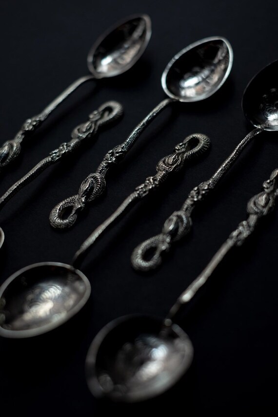 Antique Silverware Japanese Flatware Set From Nagasaki 6 Etsy