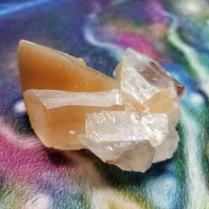 Honey Color Mariposa Butterfly Calcite Crystal Specimen with Phantoms from Santa Eulalia Mexico
