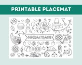 Printable Thanksgiving Placemat PDF | Fun Activity for Kids, Toddlers & Preschoolers | To Color Download | Holiday Games - Live Yappy