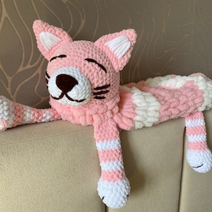 Crochet Plush Cat - Amigurumi Pyjama Case, Plushie Animals, Cute Crochet Knitted Toy, Easter Holiday Gift for Baby