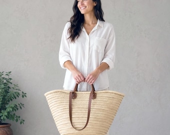 Straw Beach Bag, Woven Basket Tote, Bridesmaid Wedding Gift, Boho Summer Bag