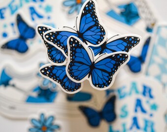Blue Butterfly Stickers Etsy