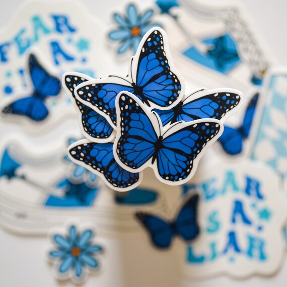 Mini Blue Butterfly Stickers waterproof Aesthetic Stickers Etsy