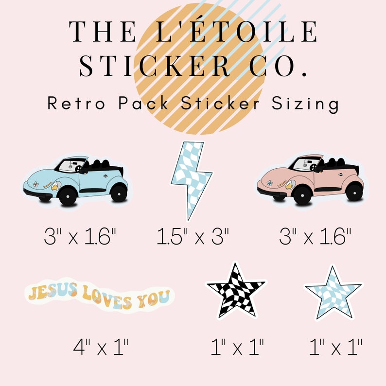 Retro Sticker Pack waterproof Dishwasher Safe Stickers Etsy