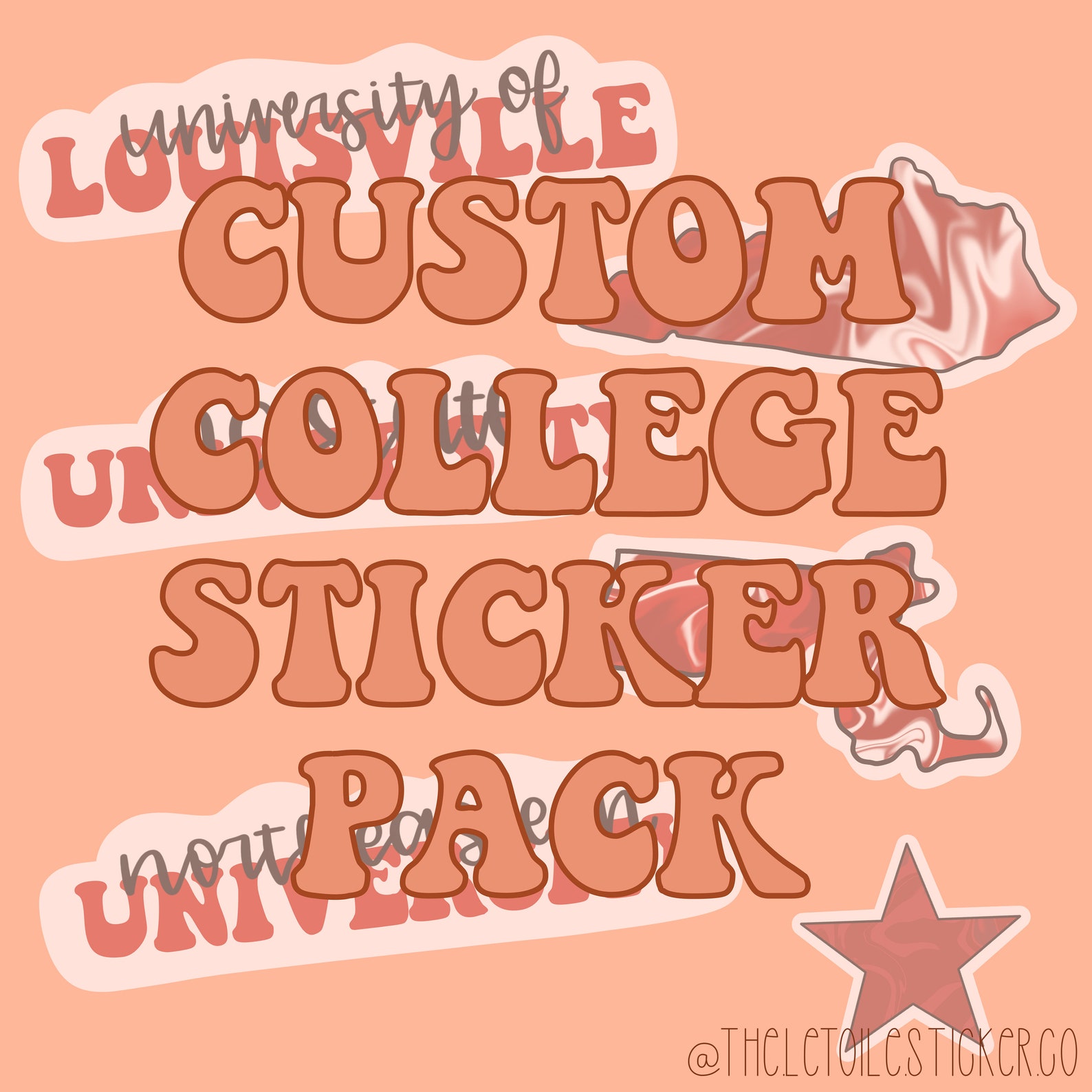 Custom College Sticker Pack Etsy