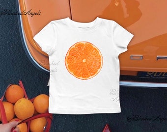 Orange Slice Coquette Print Baby Tee | Coquette Baby Tee, Y2k Graphic Baby Tee, 90s Baby Tee, Trending Fruit Print Shirt, Orange Tee Women