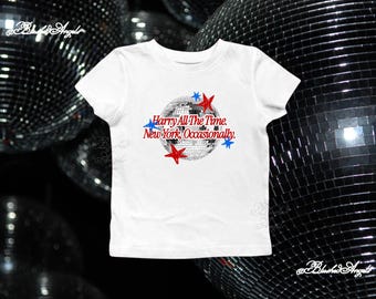 Harry All The Time. New York, Occasionally Baby Tee / Kiss All the Time Tee, KATTDO Shirt, KISSCO Together Together Tour Outfit Harry Styles