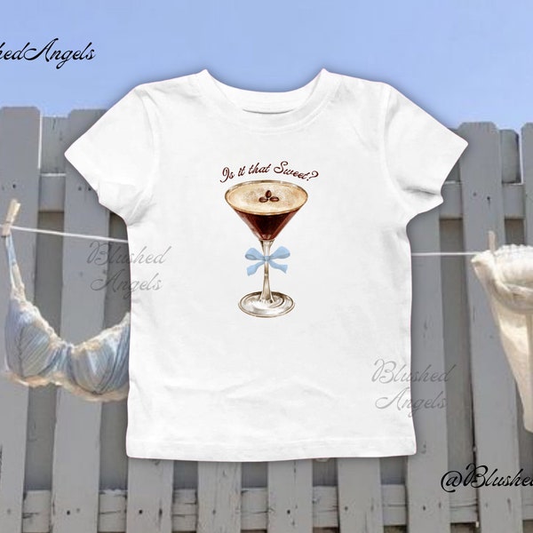 Is it that Sweet Espresso Sabrina Baby Tee | Coquette Shirt, Espresso Martini Shirt, Bow Shirt, Sabrina Carpenter Merch, Baby Tee y2k Women