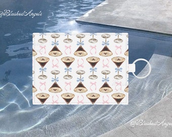 Espresso Martini Ruban Noeuds Blanc Coquette Porte-cartes Porte-clés Portefeuille | Sabrina Carpenter Espresso Merch, des cadeaux esthétiques tendance pour elle