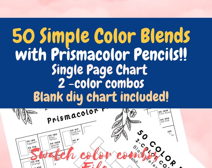 Prismacolor 2-color Combinations Chart| 50 Color Blends| Digital PDF ...