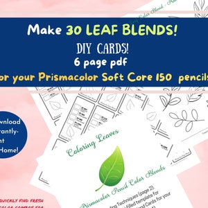 Make 30 Leaf Blend Color Cards | DIY Template | Digital PDF | Leaf Combos with your Prismacolor Pencils