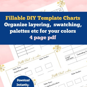 DIY Palettes & Layering Swatch Chart | 4 page PDF Template | Digital File | Print Instantly | Instructions included