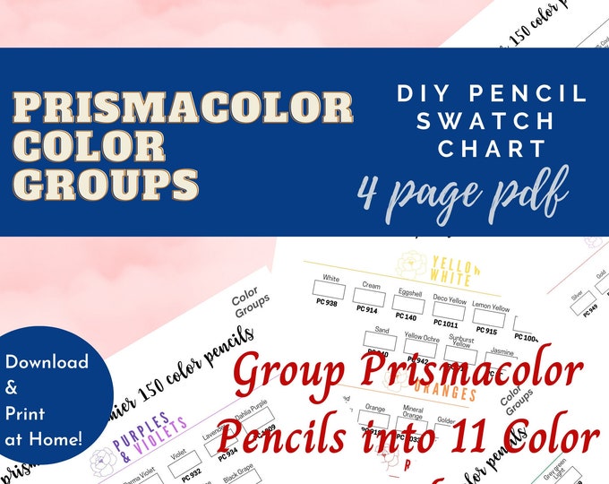 Prismacolor 150 Color Families Chart DIY Semi-filled Uncolored Chart Color Group 150 Pencils ...
