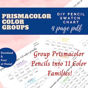 Prismacolor 150 - Color Families Chart | DIY Semi-filled Uncolored Chart | Color Group 150 pencils | DIGITAL pdf | Print at home