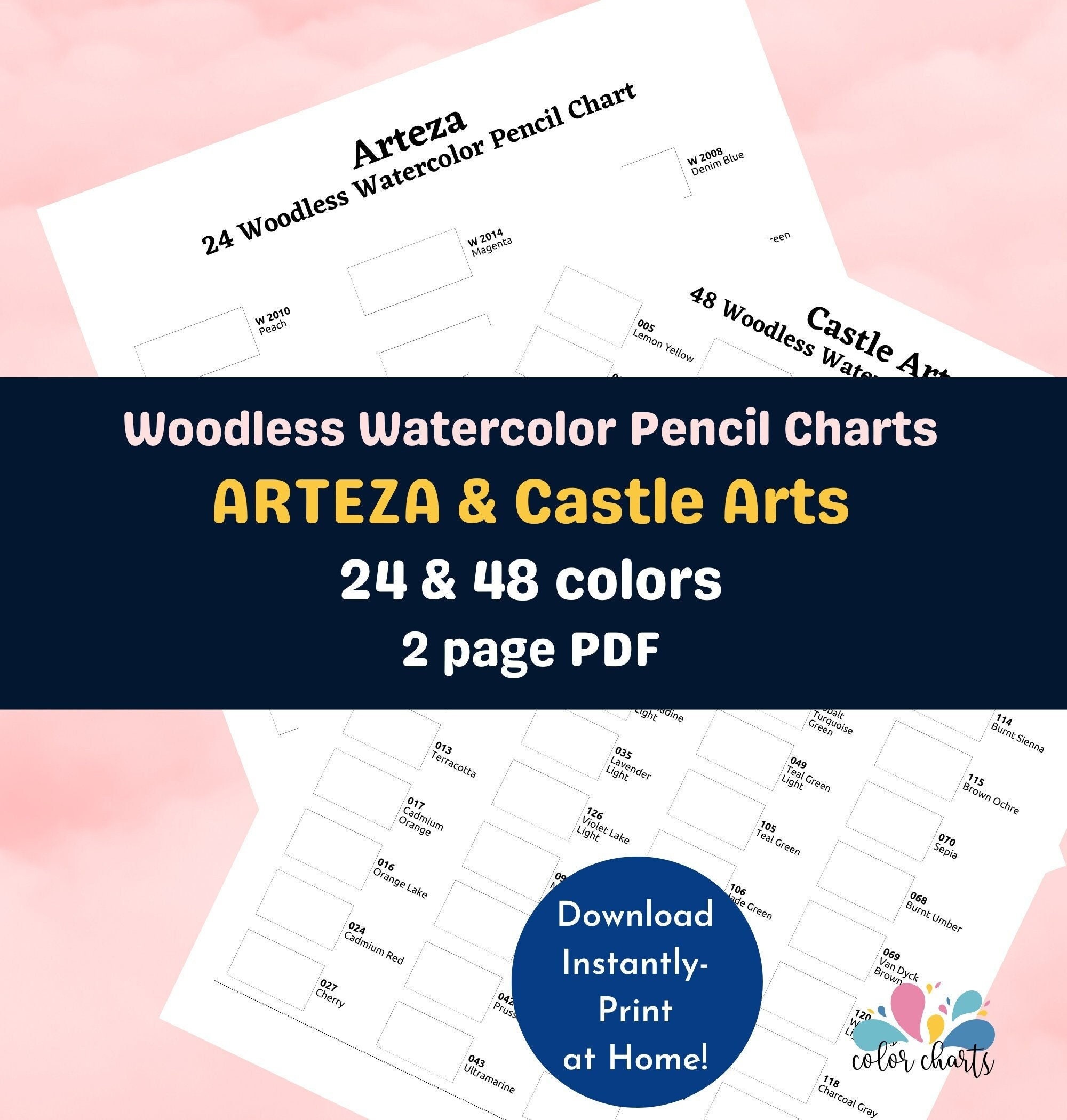 Castle Art Supplies 60 Piece Woodless Watercolor Pencils Set