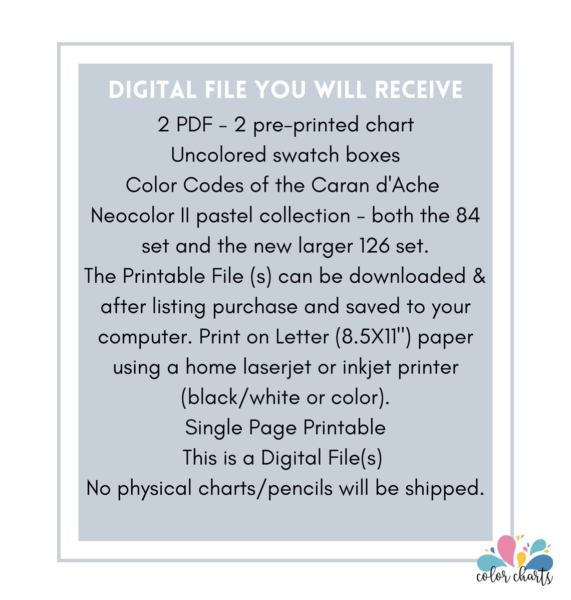 Neocolor II Pastel Color Chart 84 and 126 Color Chart Etsy