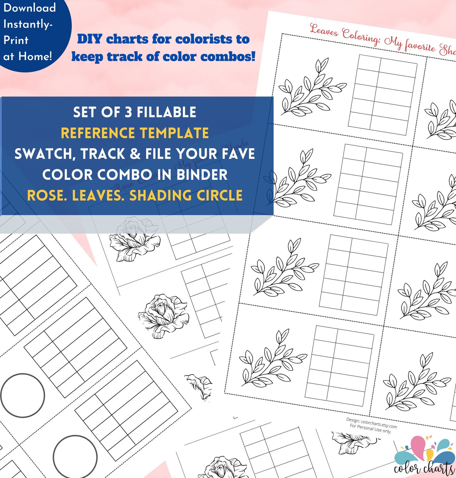 Leaf and Flower Blend Tracking Chart Downloadable PDF Etsy.de