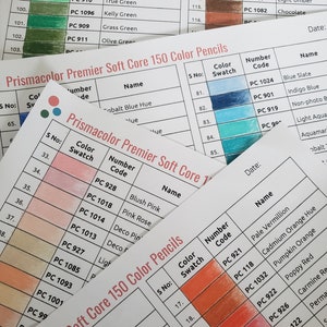 Prismacolor Pencil Color Chart 150 Colors Digital PDF - Etsy