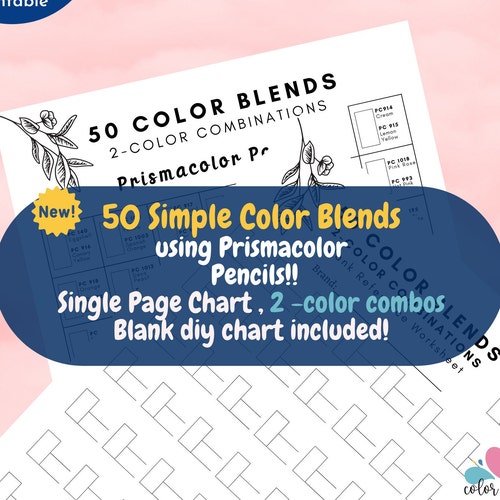 Prismacolor 2-color Combinations Chart 50 Color Blends | Etsy