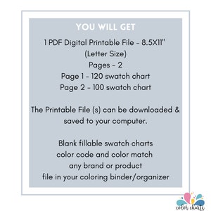 Blank Color Swatch Charts Set of 2 Printable PDF Red - Etsy