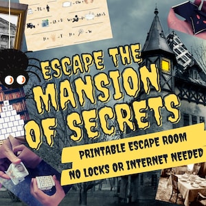Escape Room Game. Mansion of Secrets Adventure Game for Families, Kids and Adults | Escape Room DIY Logic Puzzle Kit