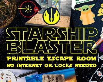 Escape Room Game. Star Ship Blaster Adventure Wars Game for Teens, Families, Adults and Kids | Fun Printable Puzzle Escape | DIY Escape Kit