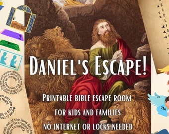 Bible Escape Room Game. Daniel in the Lions Den Kids and Family Printable | Party Game for Families and Kids | DIY Fun Adventure Kit