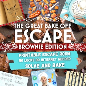 Escape Room Game. Baking Adventure Printable Party Game for Kids, Families, and Adults | Fun Escape Room Kit | DIY Escape Room