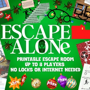 ESCAPE ALONE Escape Room Game. Printable Adventure for Kids, Families and Adults |  Fun Escape Room Kit | DIY Logic Puzzles