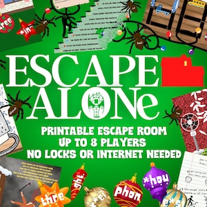 ESCAPE ALONE Escape Room Game. Printable Adventure for Kids, Families and Adults |  Fun Escape Room Kit | DIY Logic Puzzles