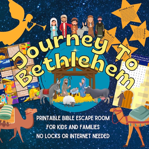 Christmas Bible Escape Room Game | Journey to Bethlehem for Kids and Families | Printable Party Adventure | DIY Fun Logic Puzzle Kit