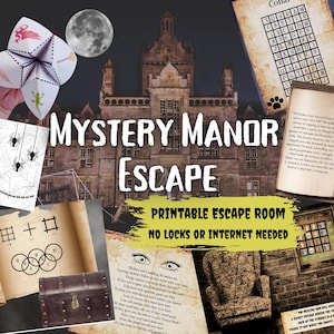 Escape Room Game. Mystery Manor Printable Adventure for Adults, Teens and Family | DIY Logic Puzzle Party Game | Advanced Escape Room Kit