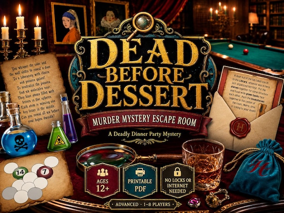 Dinner Murder Mystery Printable Escape Room — Ages 12+
