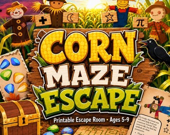 Corn Maze Printable Escape Room — Ages 5–9