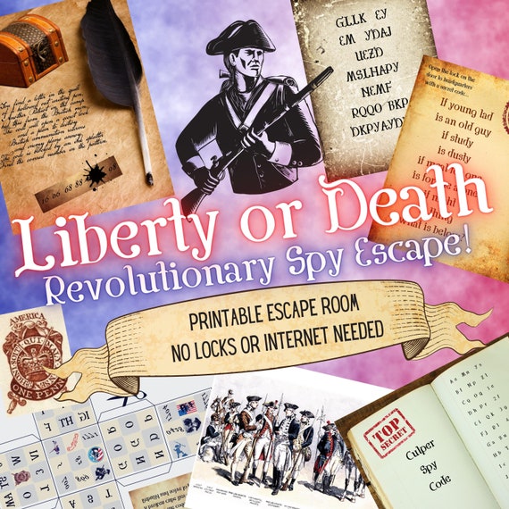 Spy Escape Room. Revolutionary War Adventure Game for Families, Adults and Kids l Patriot Spy Printable Party l July 4th DIY Puzzle Kit