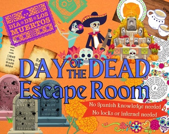 Day of the Dead Printable Escape Room Game | Dia de los Muertos Adventure Party for Families and Kids | DIY Logic Puzzle Escape Kit