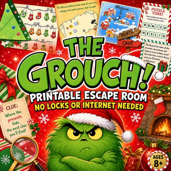 The Grouch Christmas Printable Escape Room — Ages 8+