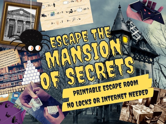 Escape Room Game. Mansion of Secrets Adventure Game for Families, Kids and Adults | Escape Room DIY Logic Puzzle Kit