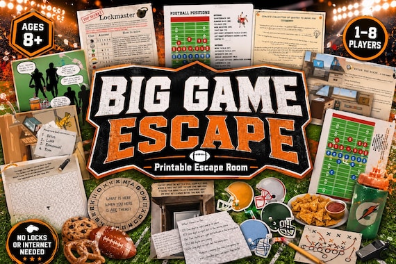 Big Game Football Printable Escape Room — Ages 12+