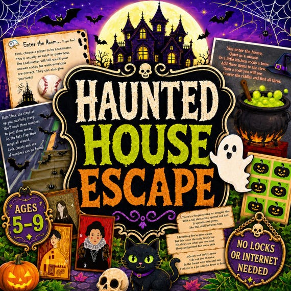 Haunted House Kids Printable Escape Room — Ages 5–9