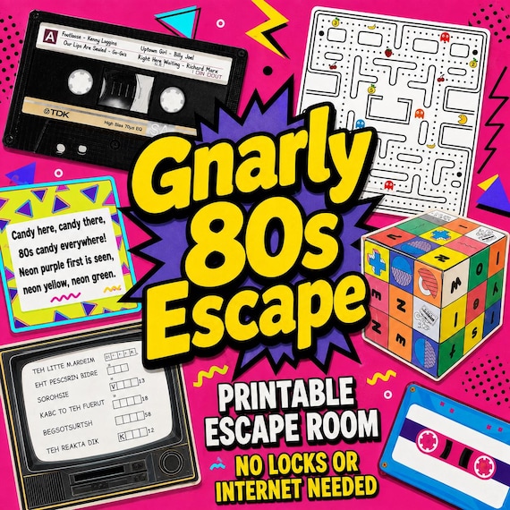 80s Adventure Printable Escape Room — Ages 12+