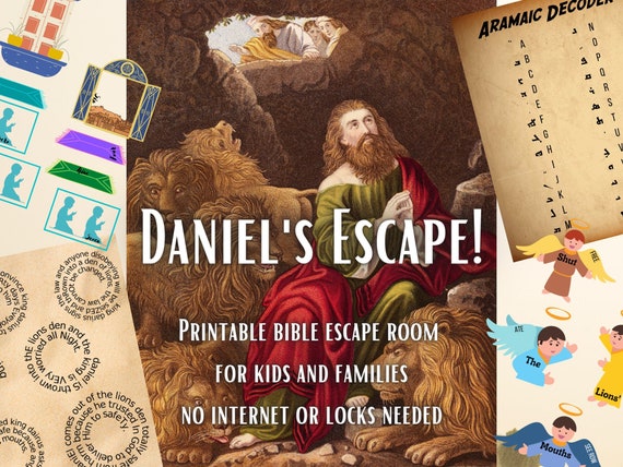 Bible Escape Room Game. Daniel in the Lions Den Kids and Family Printable | Party Game for Families and Kids | DIY Fun Adventure Kit