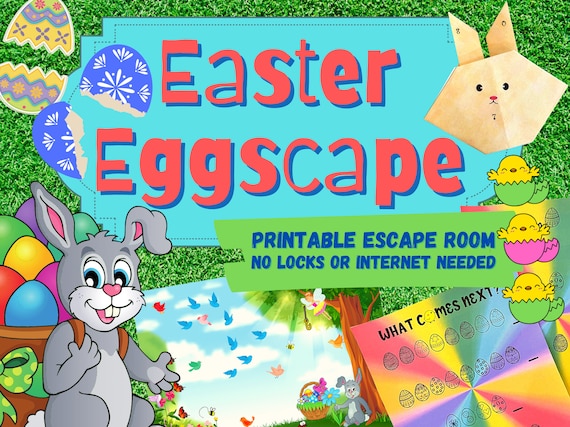 Easter Egg Escape Room Game. Printable Party Adventure Game for Kids, Families and Adults | Fun Easter Bunny Escape Kit | Easter Egg Hunt