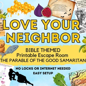 Good Samaritan Escape Room | Bible Themed Party Game | Parable DIY Kit | Fun Logic Puzzle Study Escape Room